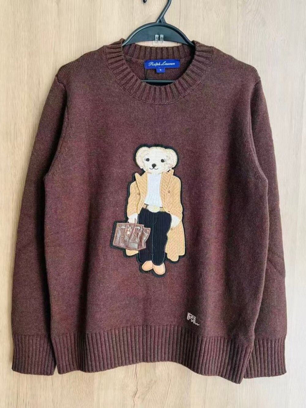 Ralph Lauren Purple Label Brown Bear Cashmere Sweater